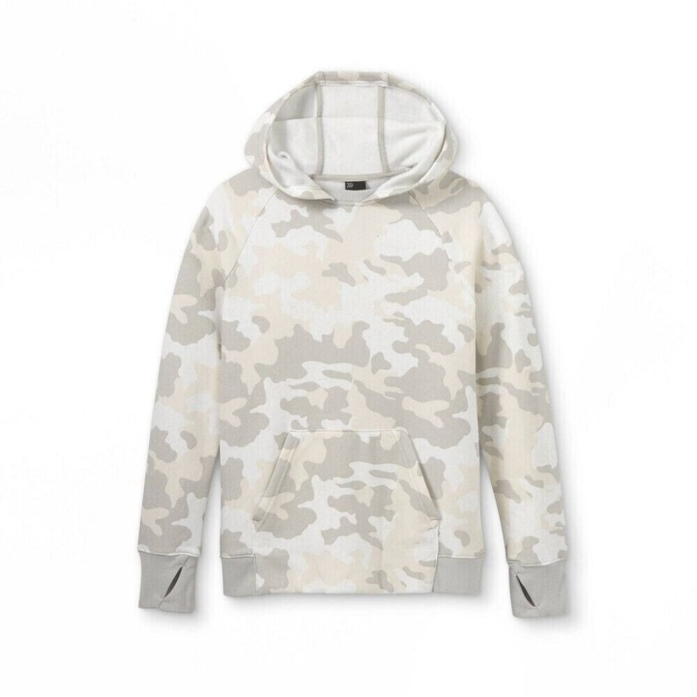 All in Motion Boys' XS (4/5) Fleece Hooded White Camo Sweatshirt